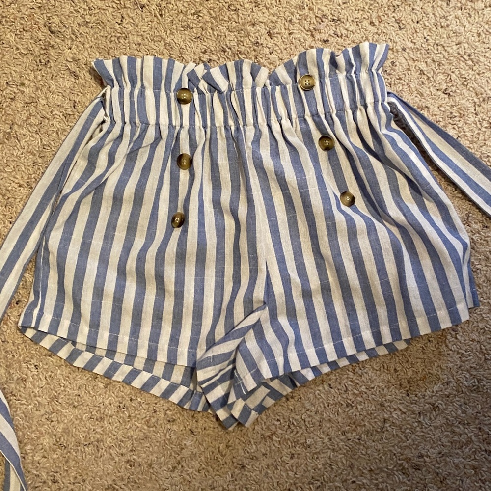 Striped Paperbag Shorts (High Waisted)